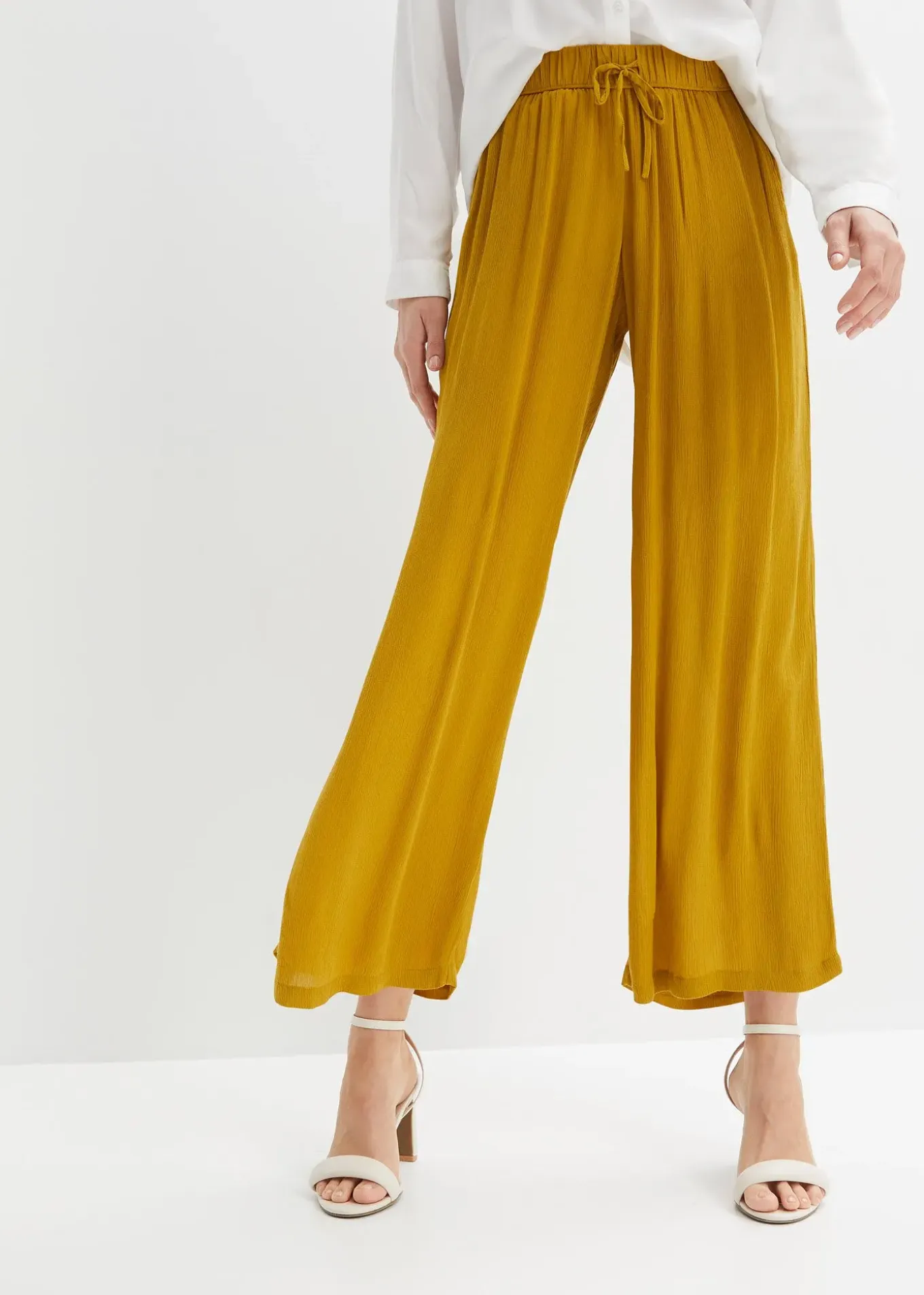 Pantalon en viscose, taille élastiquée