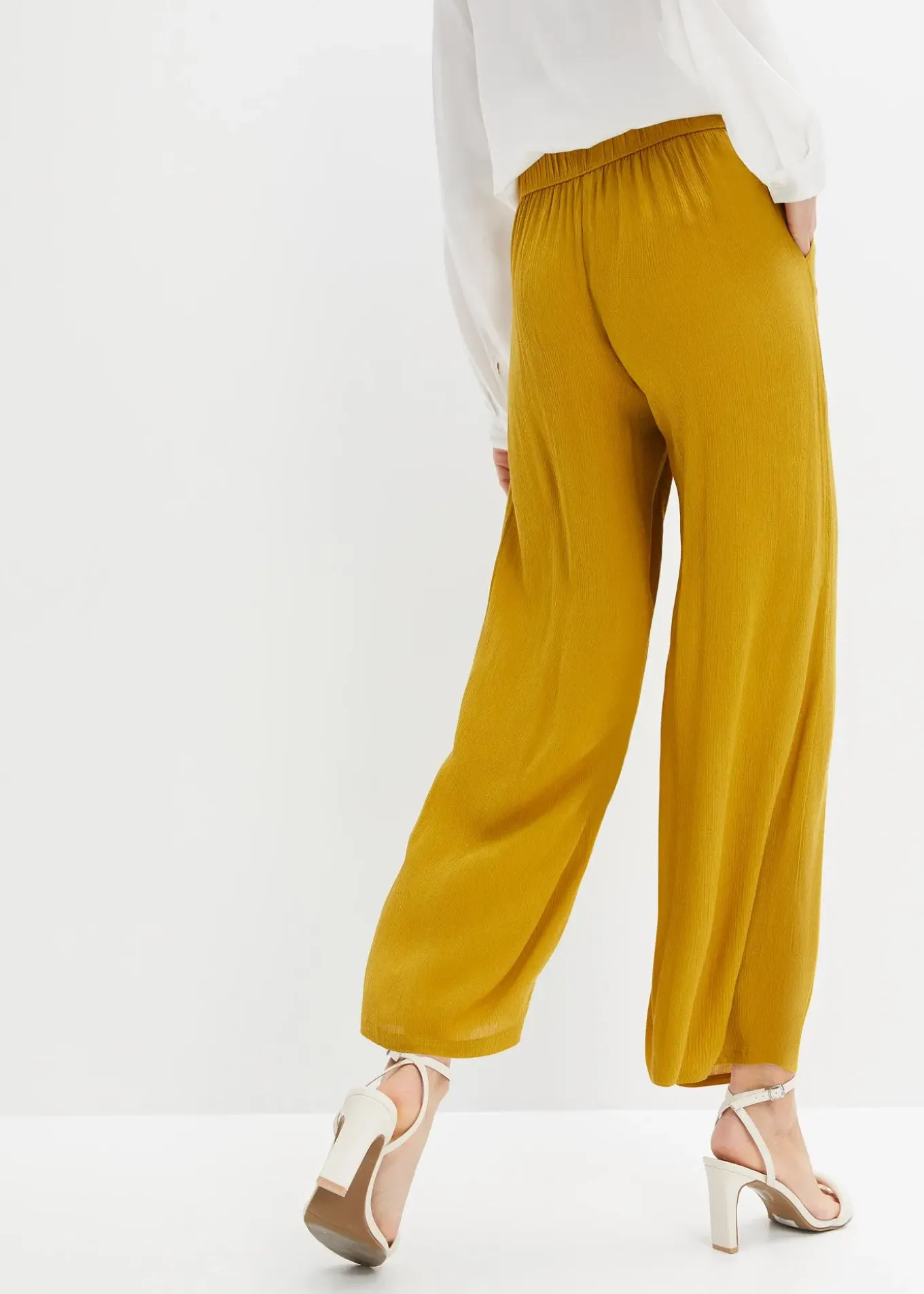 Pantalon en viscose, taille élastiquée