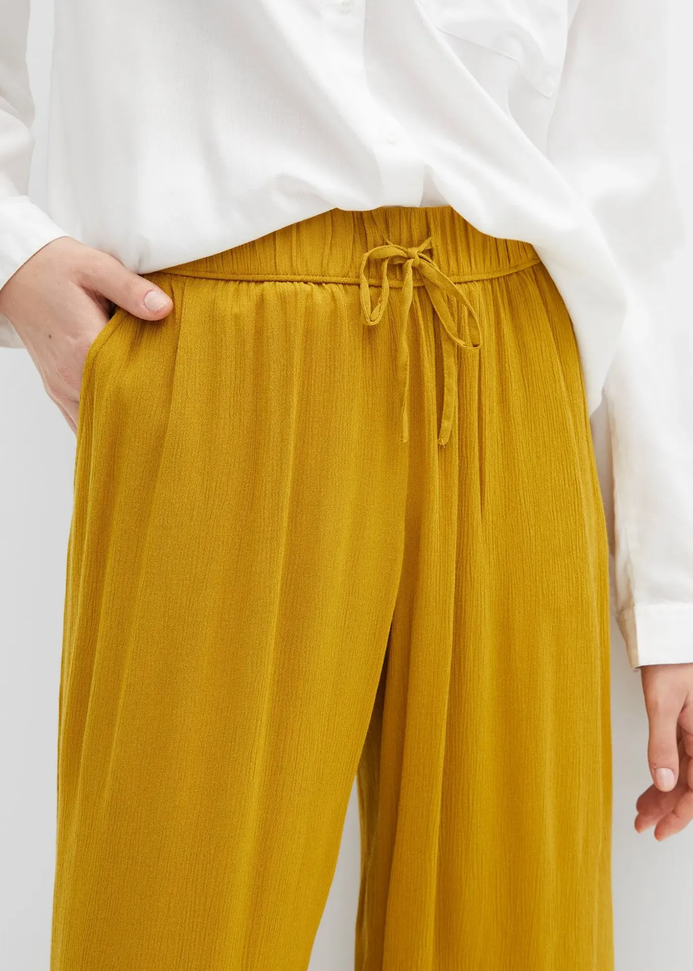 Pantalon en viscose, taille élastiquée