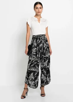 Pantalon en viscose texturée