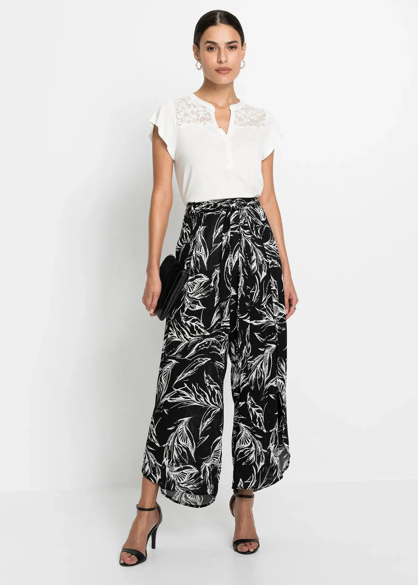 Pantalon en viscose texturée