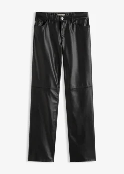 Pantalon enduit à taille élastiquée