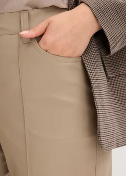 Pantalon enduit avec passepoil, droit