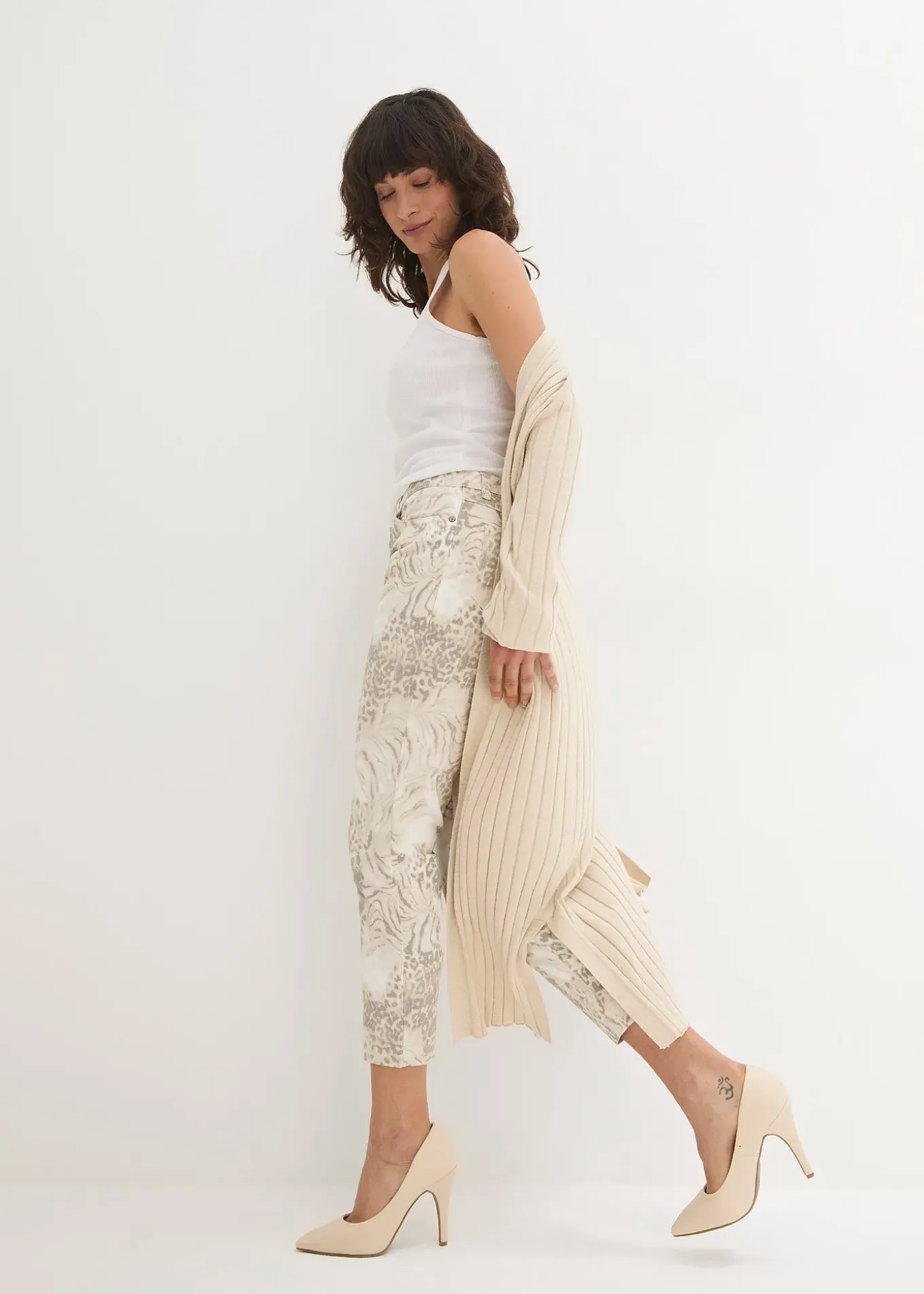 Pantalon extensible 7/8 imprimé