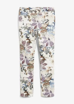 Pantalon extensible à imprimé floral