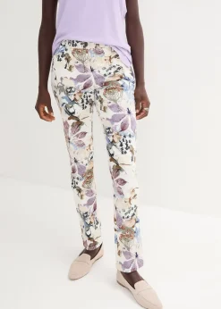 Pantalon extensible à imprimé floral