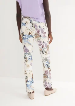 Pantalon extensible à imprimé floral