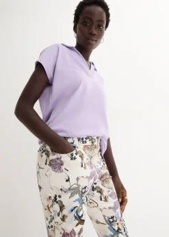 Pantalon extensible à imprimé floral