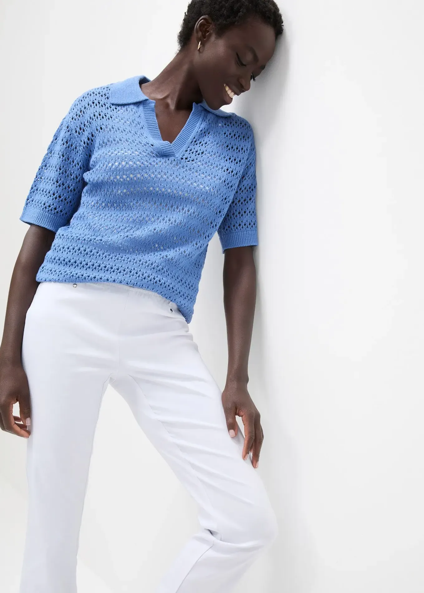 Pantalon extensible à taille entièrement élastiquée