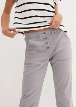 Pantalon extensible avec effet crash, longueur 3/4