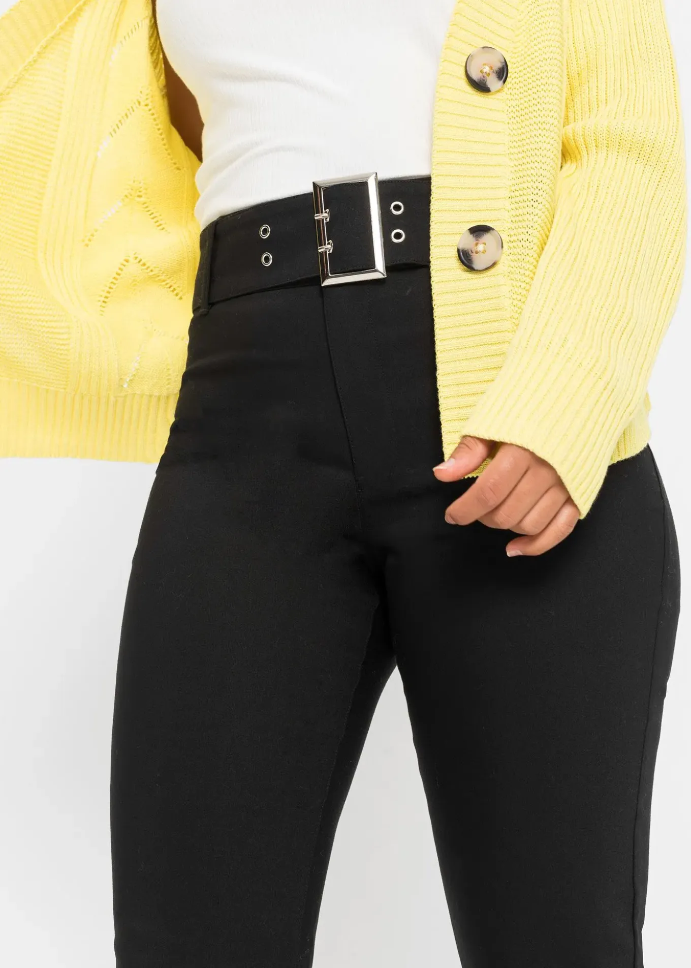 Pantalon extensible avec détail ceinture