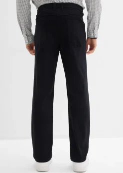 Pantalon extensible classique à taille élastiquée, droit