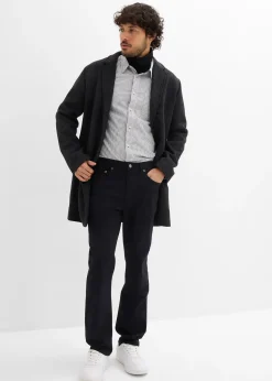 Pantalon extensible classique à taille élastiquée, droit