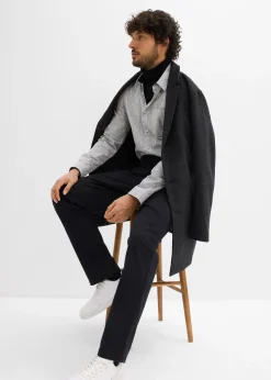 Pantalon extensible classique à taille élastiquée, droit