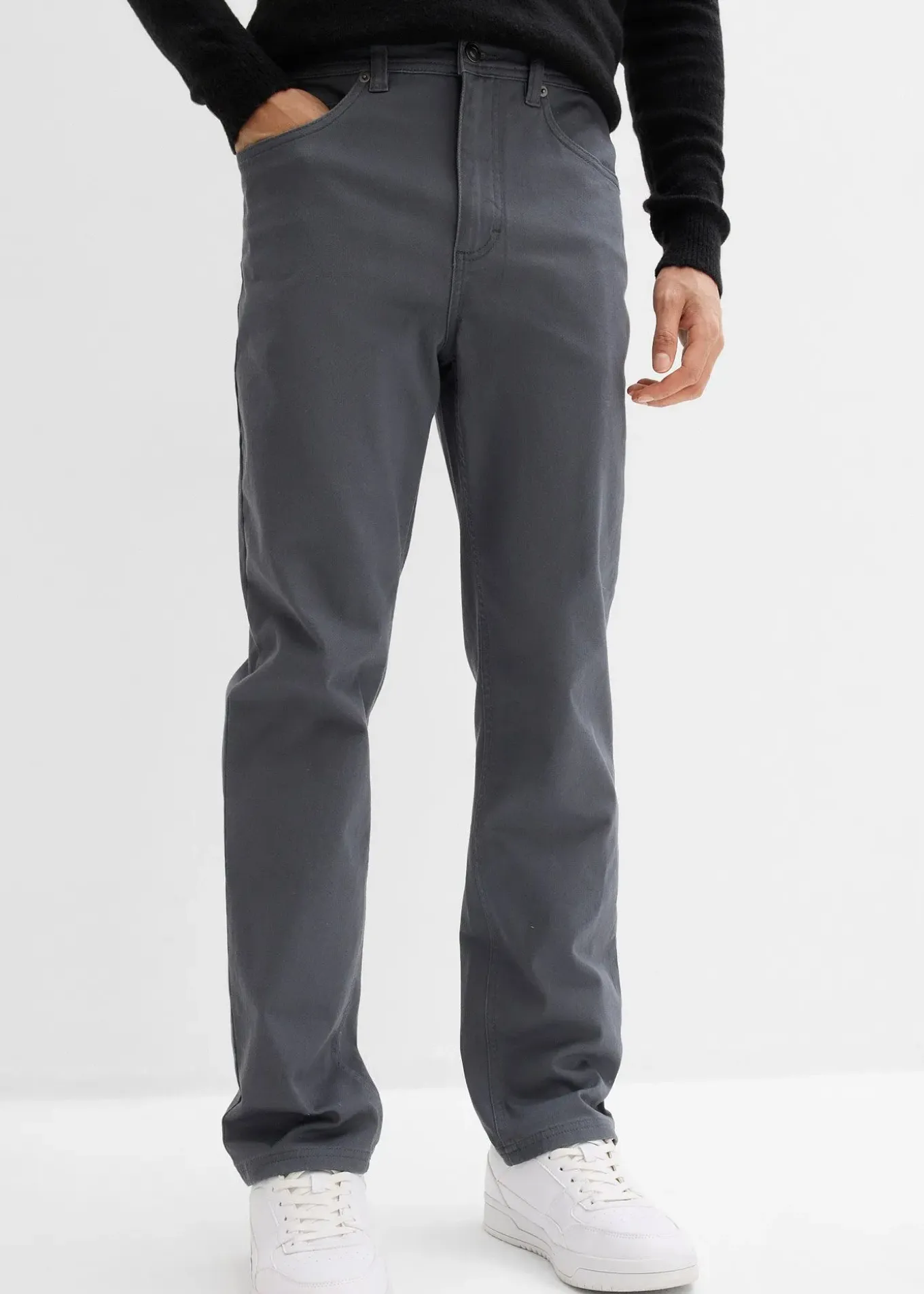 Pantalon extensible classique à taille élastiquée, droit