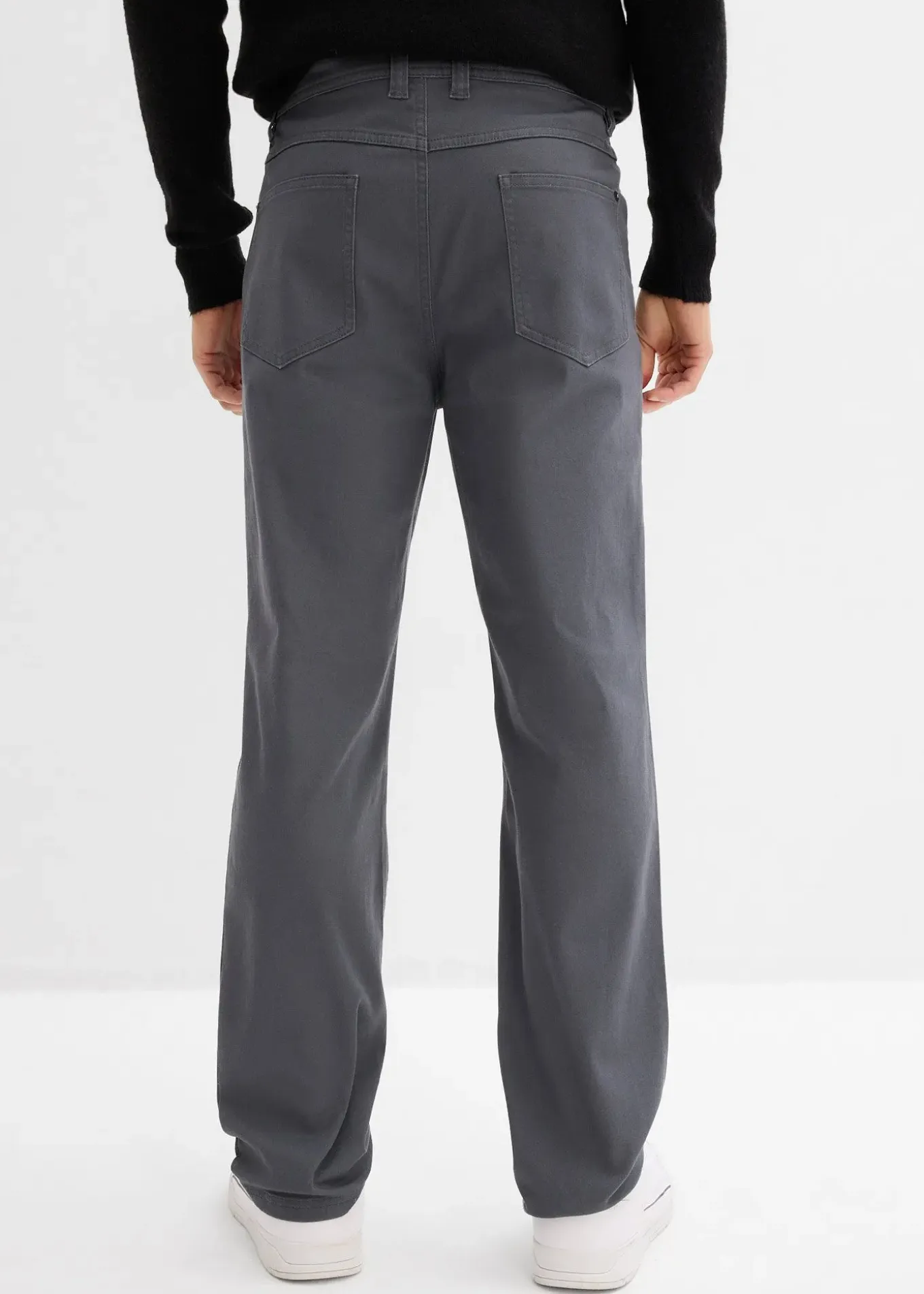 Pantalon extensible classique à taille élastiquée, droit