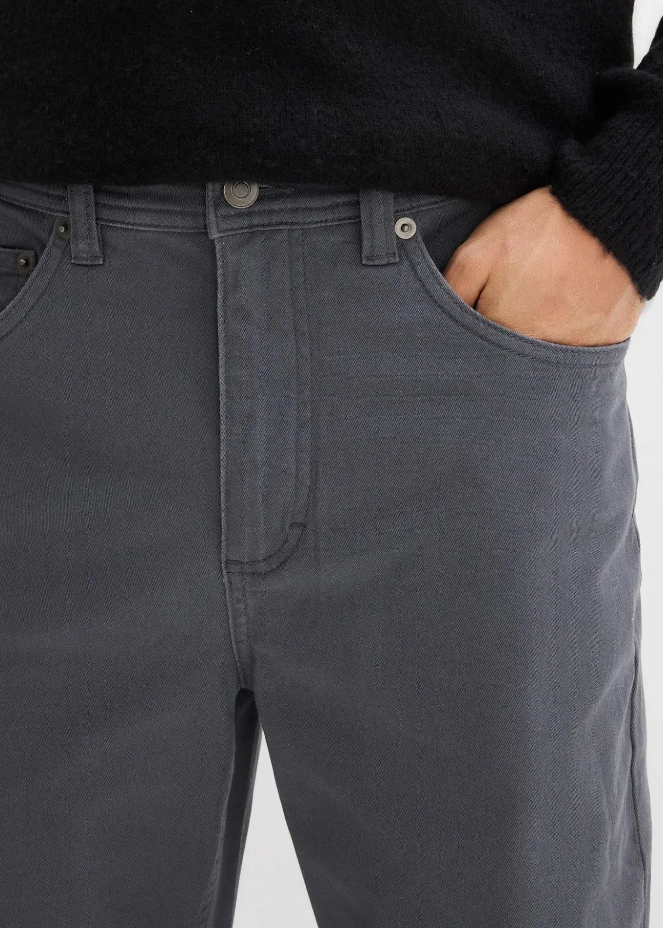 Pantalon extensible classique à taille élastiquée, droit