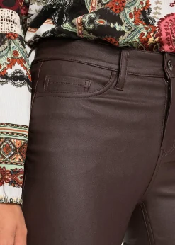 Pantalon extensible en viscose majoritaire