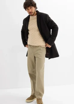 Pantalon extensible loose à taille élastiquée, droit