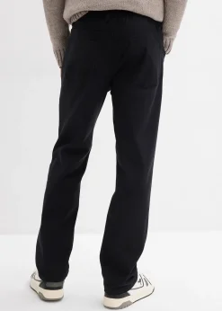 Pantalon extensible loose à taille élastiquée, droit