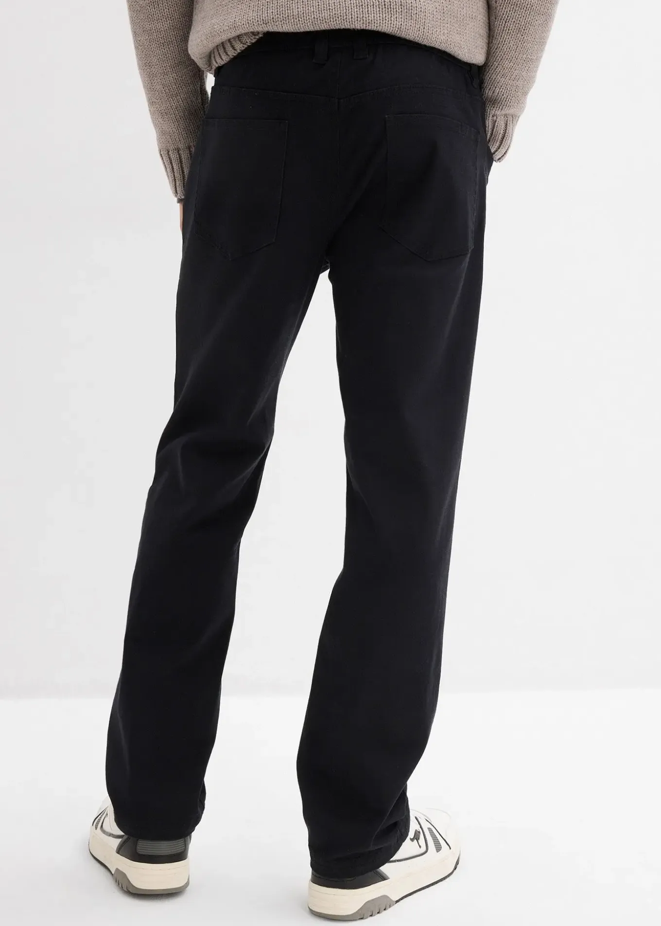 Pantalon extensible loose à taille élastiquée, droit