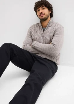 Pantalon extensible loose à taille élastiquée, droit