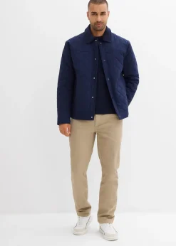 Pantalon extensible regular à doublure chaude en flanelle, droit