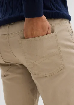 Pantalon extensible regular à doublure chaude en flanelle, droit