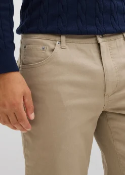 Pantalon extensible regular à doublure chaude en flanelle, droit