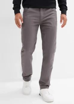 Pantalon extensible regular à doublure chaude en flanelle, droit