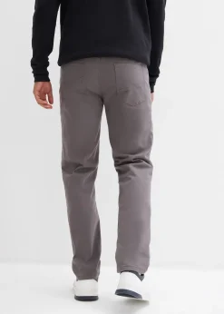 Pantalon extensible regular à doublure chaude en flanelle, droit