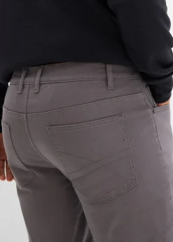 Pantalon extensible regular à doublure chaude en flanelle, droit