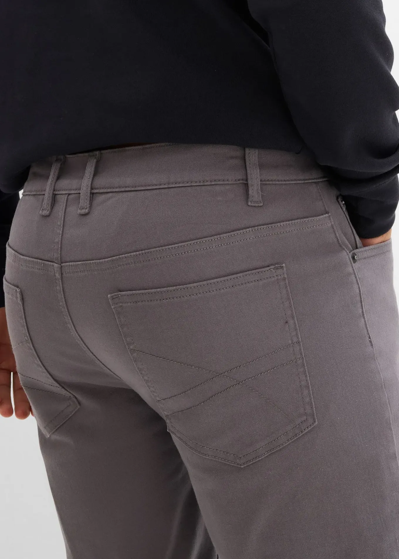 Pantalon extensible regular à doublure chaude en flanelle, droit
