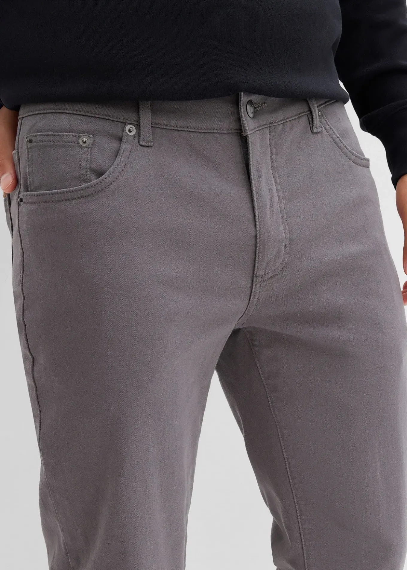 Pantalon extensible regular à doublure chaude en flanelle, droit