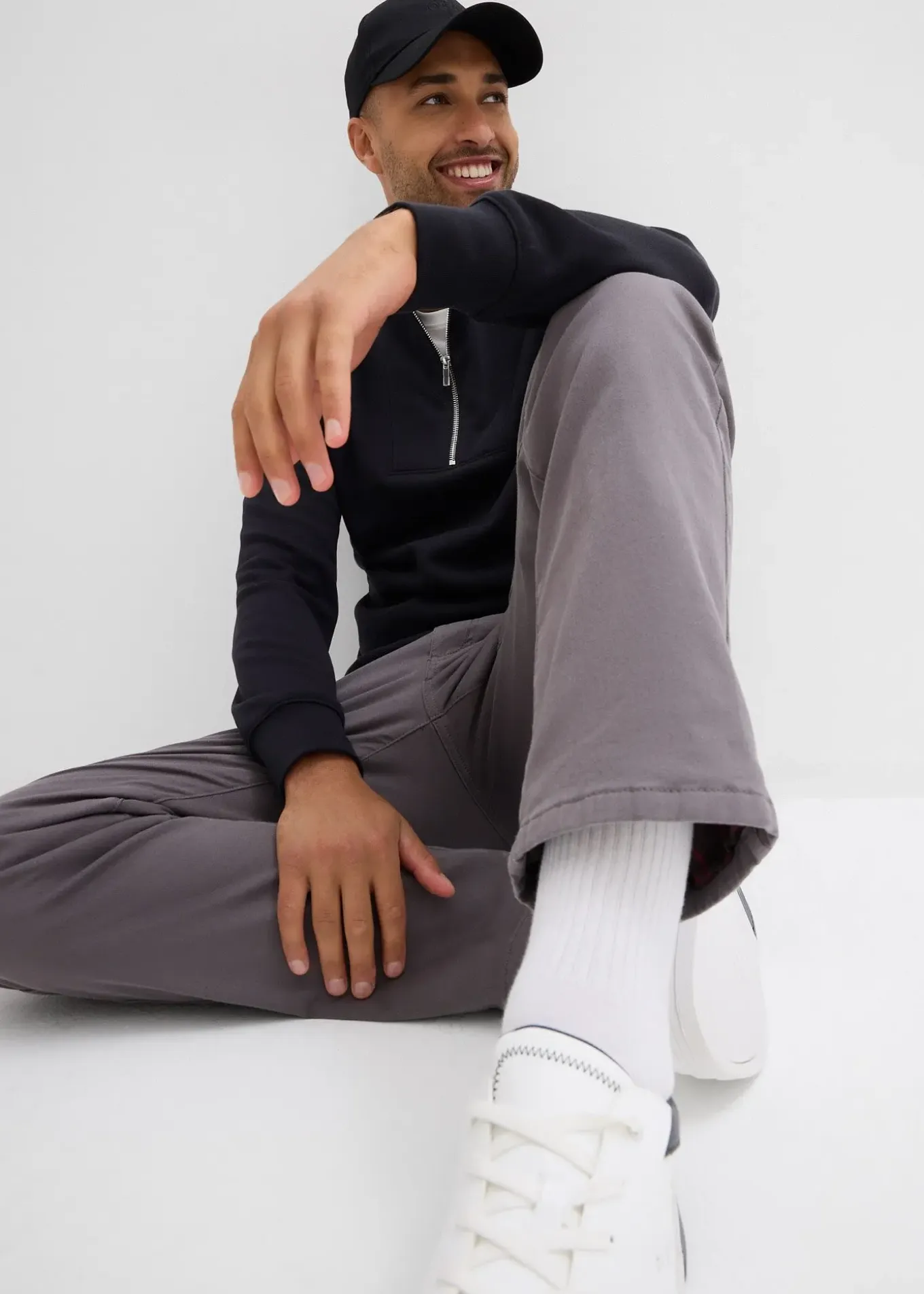 Pantalon extensible regular à doublure chaude en flanelle, droit