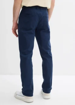 Pantalon extensible regular à doublure chaude en flanelle, droit