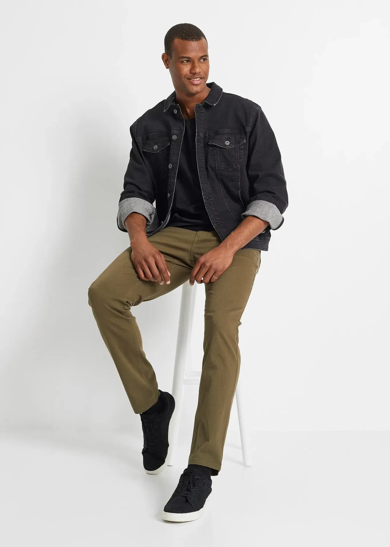 Pantalon extensible regular, droit