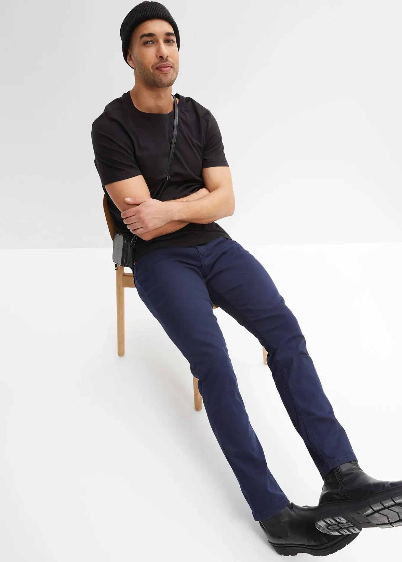 Pantalon extensible regular, droit