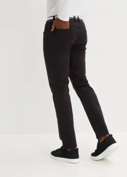 Pantalon extensible regular avec ceinture, droit