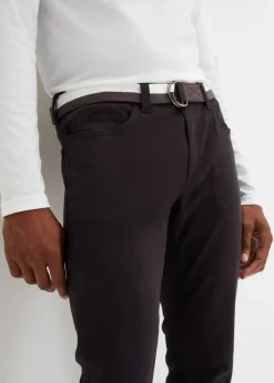 Pantalon extensible regular avec ceinture, droit