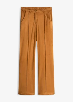 Pantalon flare en suédine