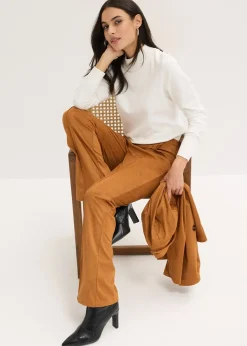 Pantalon flare en suédine