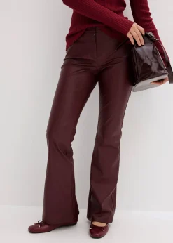 Pantalon flare enduit