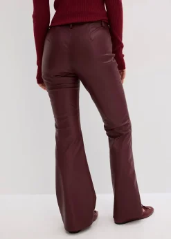 Pantalon flare enduit