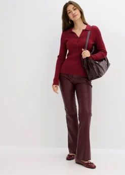 Pantalon flare enduit