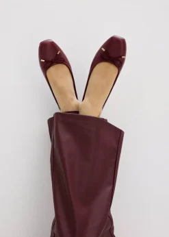 Pantalon flare enduit