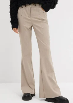Pantalon flare fluide en viscose mélangée
