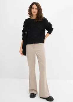 Pantalon flare fluide en viscose mélangée
