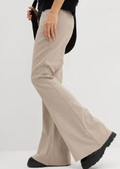 Pantalon flare fluide en viscose mélangée