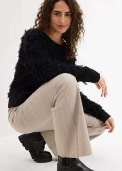 Pantalon flare fluide en viscose mélangée